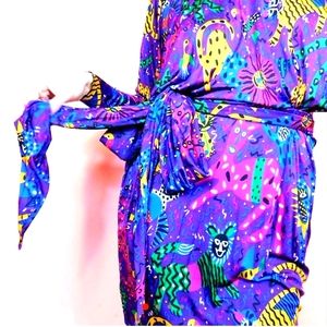 Vintage Missoni Kitty Print Dress & Matching Scarf